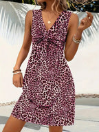 Leopard V-Neck Sleeveless Mini Dress | Dresses Mini Dress from PHUNKYN