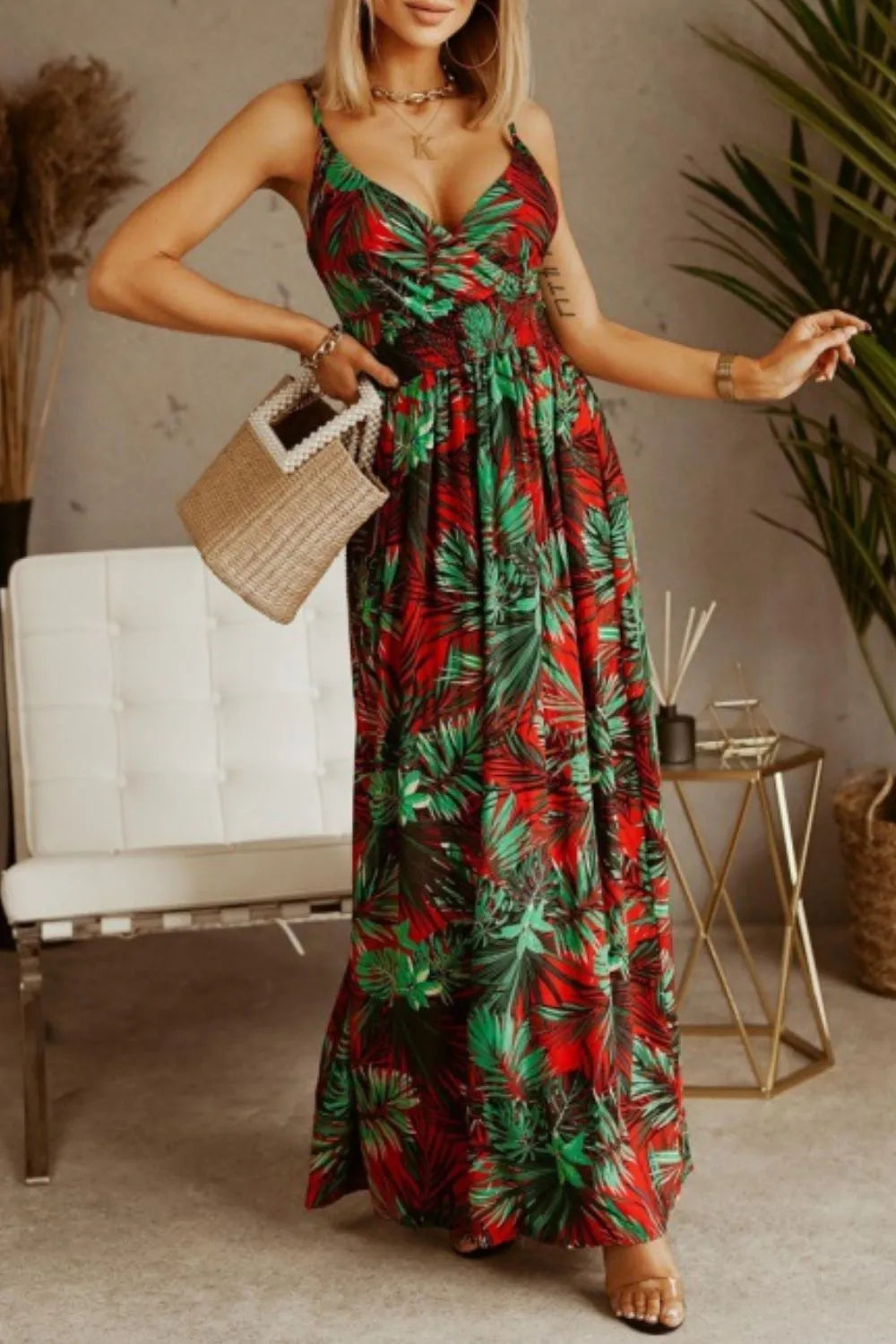 Printed Spaghetti Strap Maxi Dress | Dresses Maxi Dress from PHUNKYN
