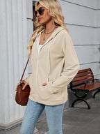 Drawstring Zip Up Long Sleeve Hoodie | Hoodies Hoodie from PHUNKYN