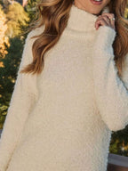 Fringe Turtleneck Long Sleeve Sweater Dress | Dresses Sweater Dress from PHUNKYN