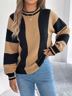 Color Block Round Neck Sweater | Sweaters Sweater from PHUNKYN