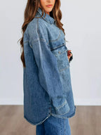 Snap Down Dropped Shoulder Denim Jacket | Coats & Jackets Denim Jacket from PHUNKYN