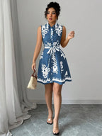 Printed Sleeveless Button Front Dress | Dresses Dress from PHUNKYN