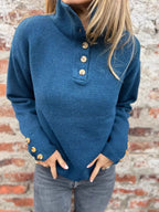 Full Size Button-Detail Turtleneck Sweater Plus Size | Sweaters Sweater from PHUNKYN