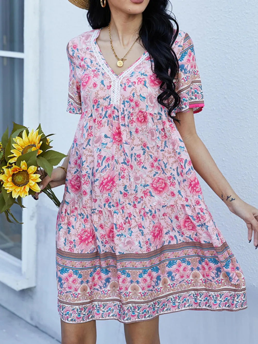 Floral Print V-Neck Summer Dress | Dresses Summer Dress from PHUNKYN