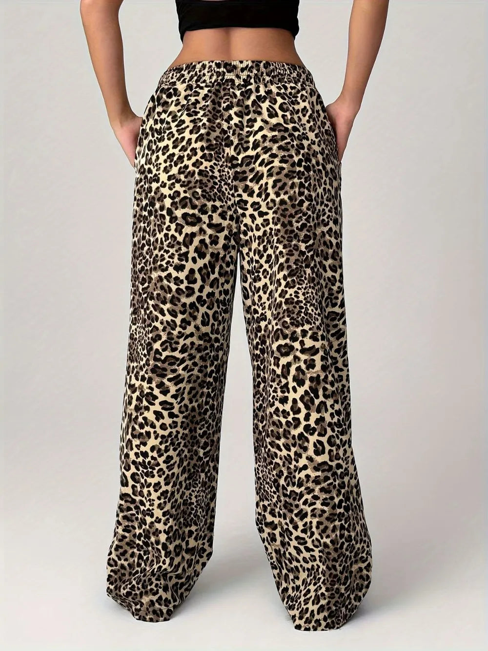 Leopard Wide Leg Pants with Pockets | Wide Leg Pants from PHUNKYN