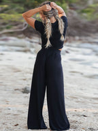Short Sleeve T-Shirt and Wide Leg Pants Set | Outfit Sets Top and Pants Set from PHUNKYN