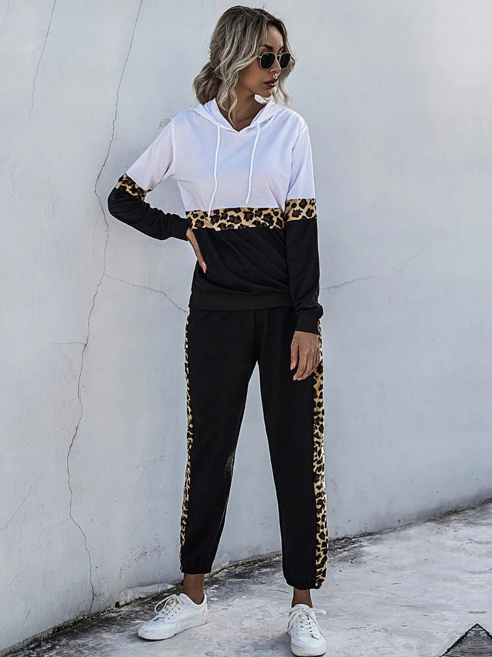 Contrast Long Sleeve Hooded Top and Joggers Set | Outfit Sets Top and Pants Set from PHUNKYN