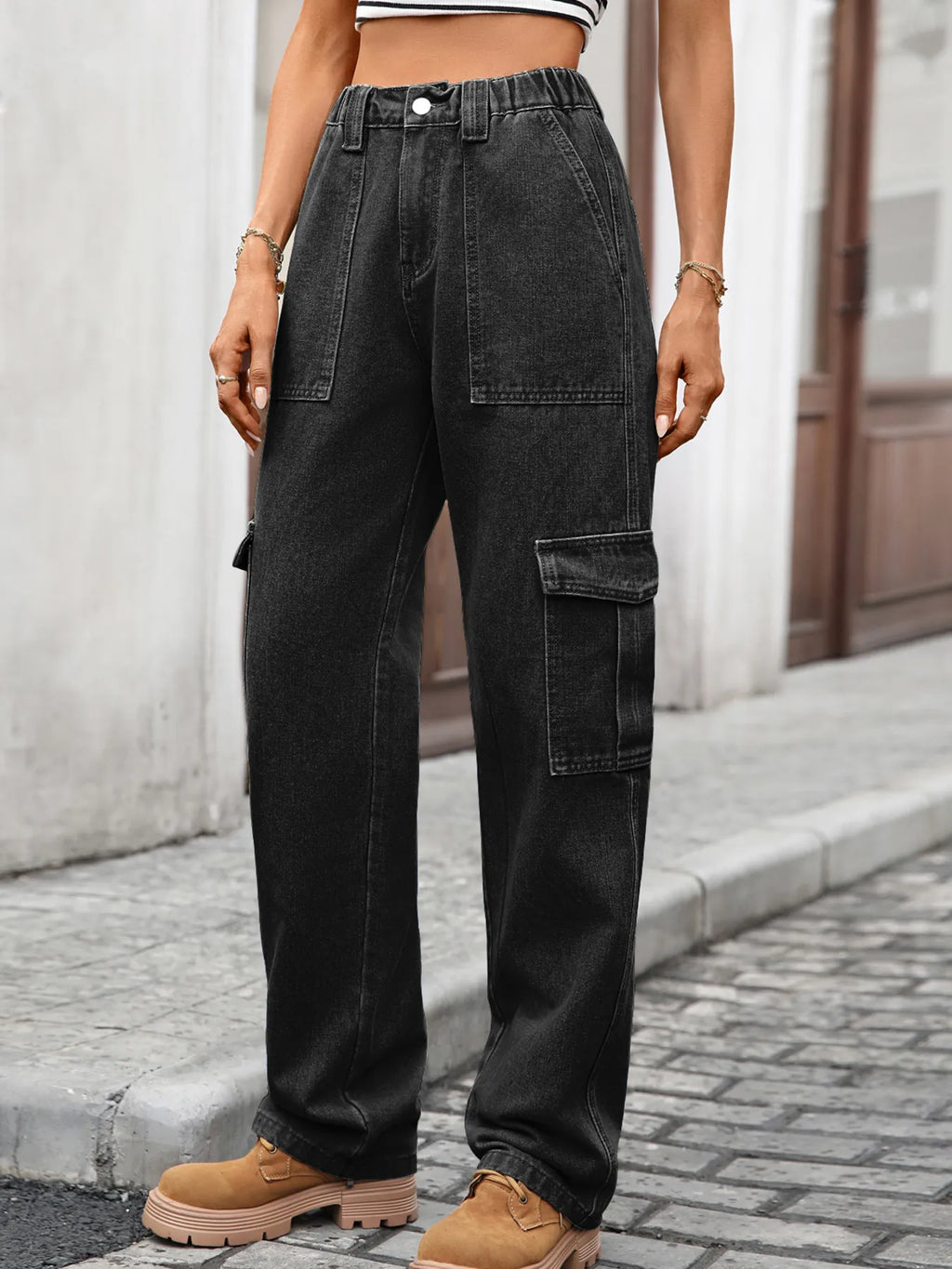 High-Waisted Cargo Jeans | Jeans Cargo Jeans from PHUNKYN