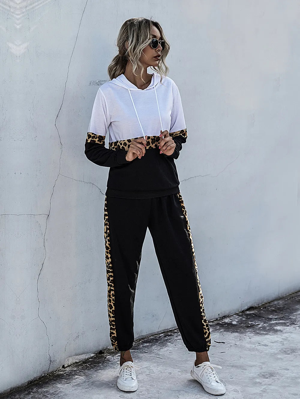 Contrast Long Sleeve Hooded Top and Joggers Set | Outfit Sets Top and Pants Set from PHUNKYN