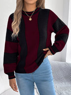 Color Block Round Neck Sweater | Sweaters Sweater from PHUNKYN