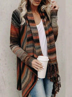 Fringe Long Sleeve Wrap Cardigan | Cardigans Cardigan from PHUNKYN