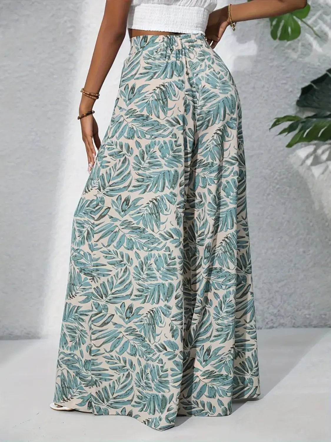 Printed High Waist Wide Leg Pants | Trousers Wide Leg Pants from PHUNKYN
