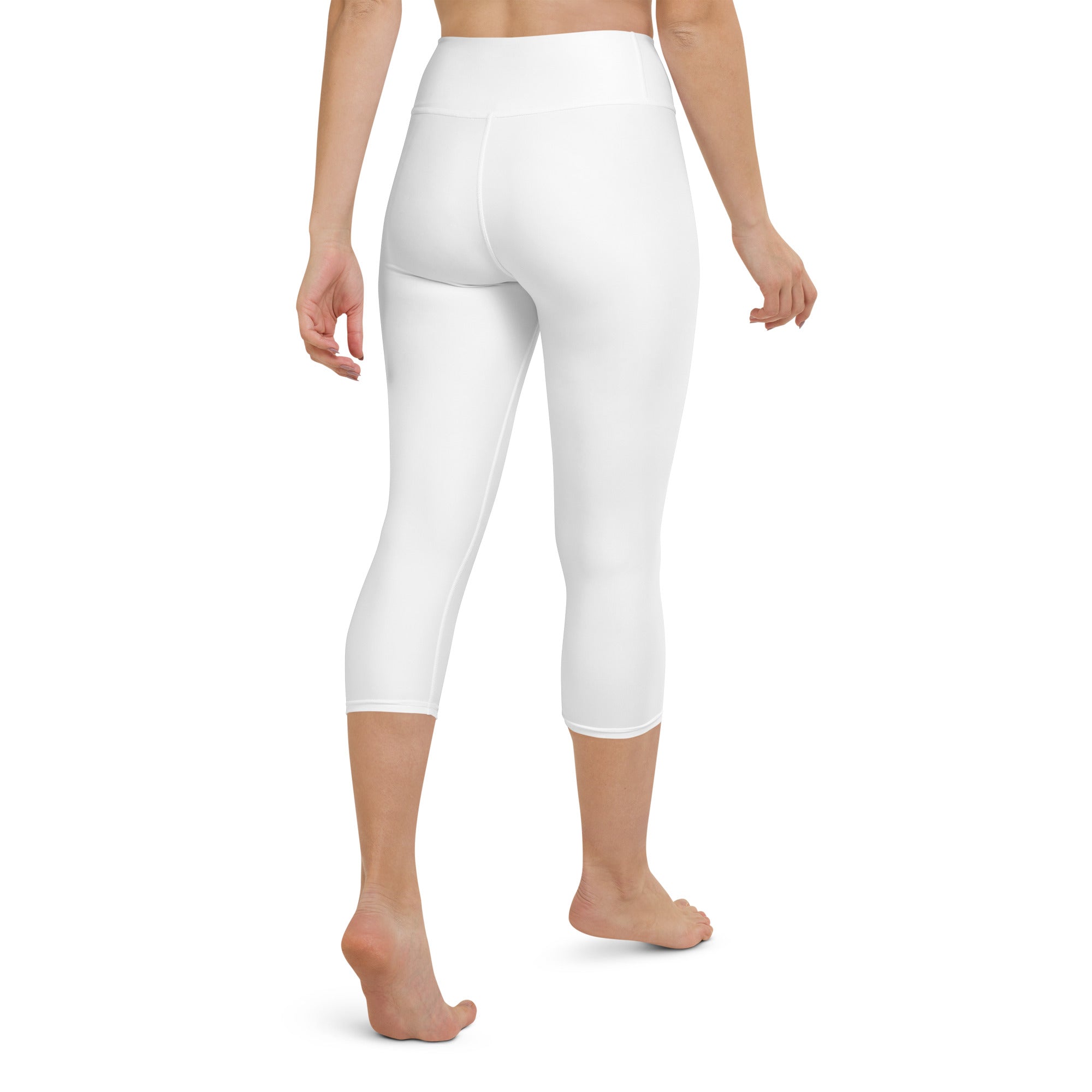 PHUNKYN High Waist Yoga Capri Leggings (White) | Leggings Leggings from PHUNKYN