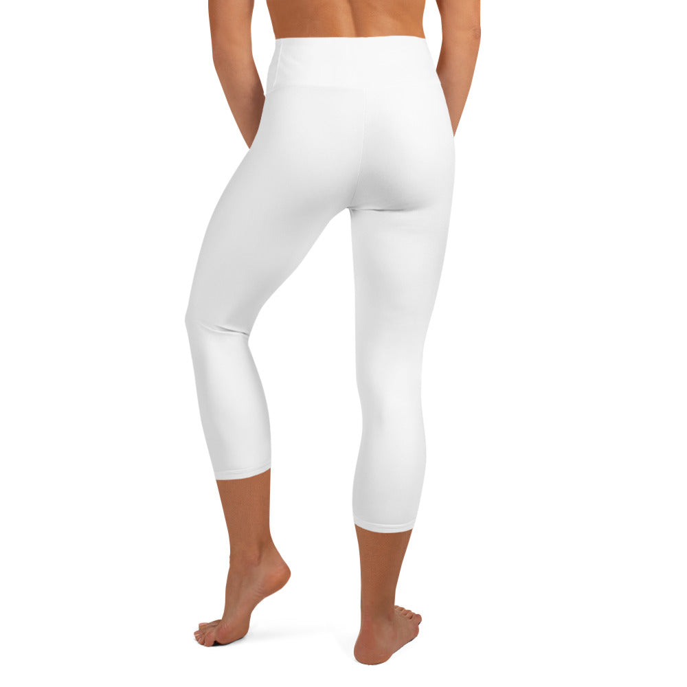 PHUNKYN High Waist Yoga Capri Leggings (White) | Leggings Leggings from PHUNKYN