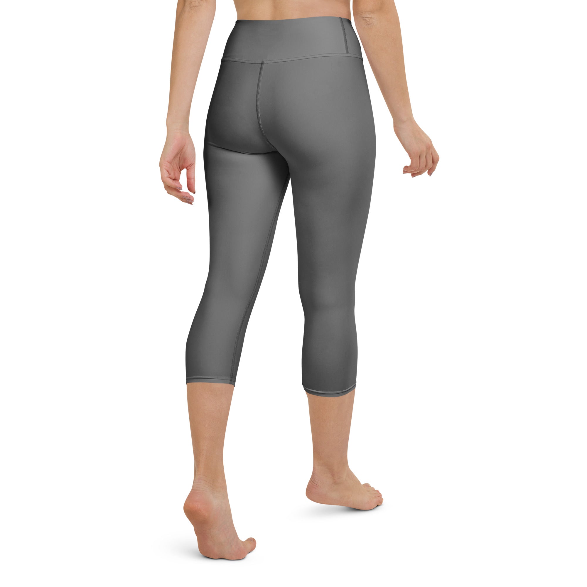 PHUNKYN High Waist Yoga Capri Leggings (Grey) | Leggings Leggings from PHUNKYN