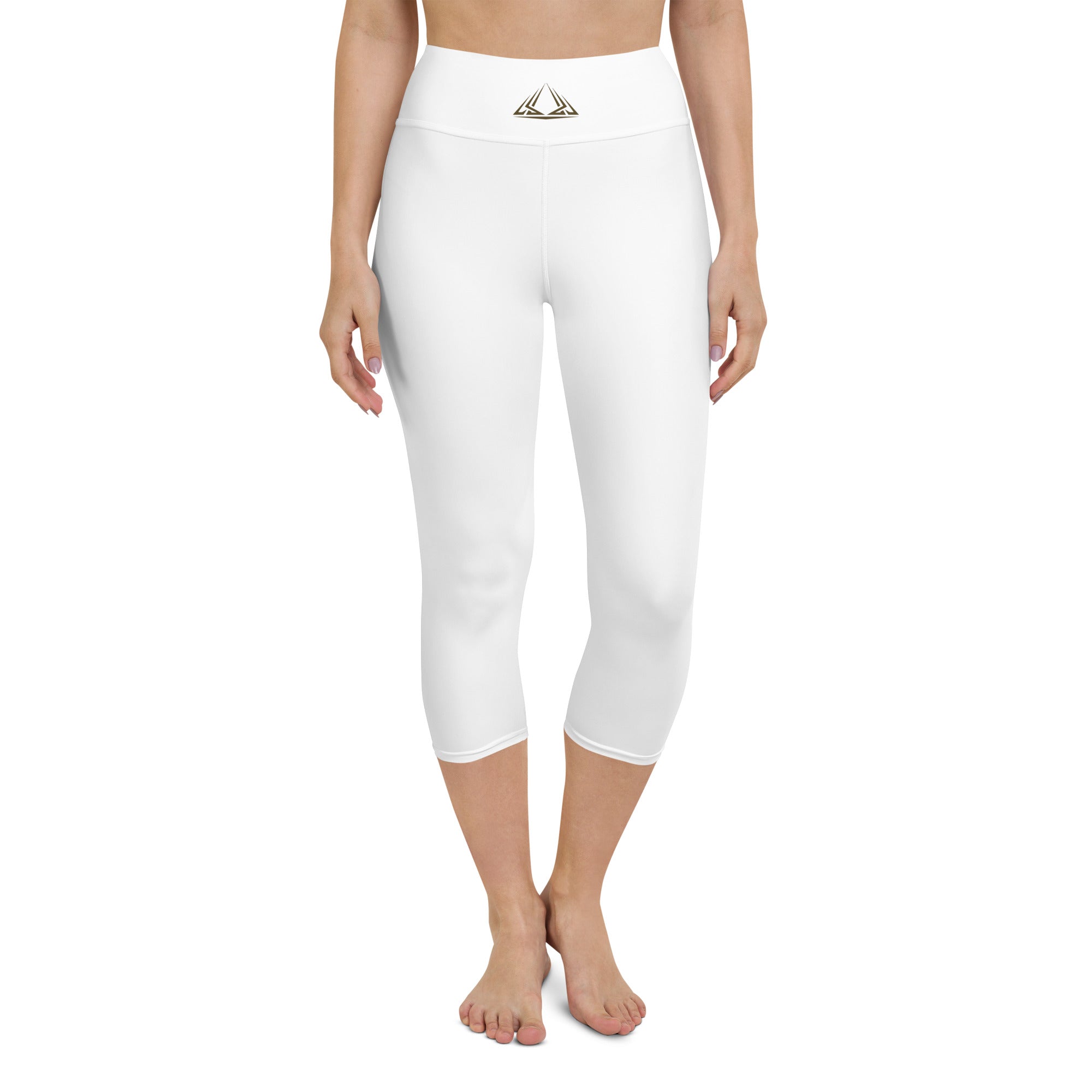 PHUNKYN High Waist Yoga Capri Leggings (White) | Leggings Leggings from PHUNKYN