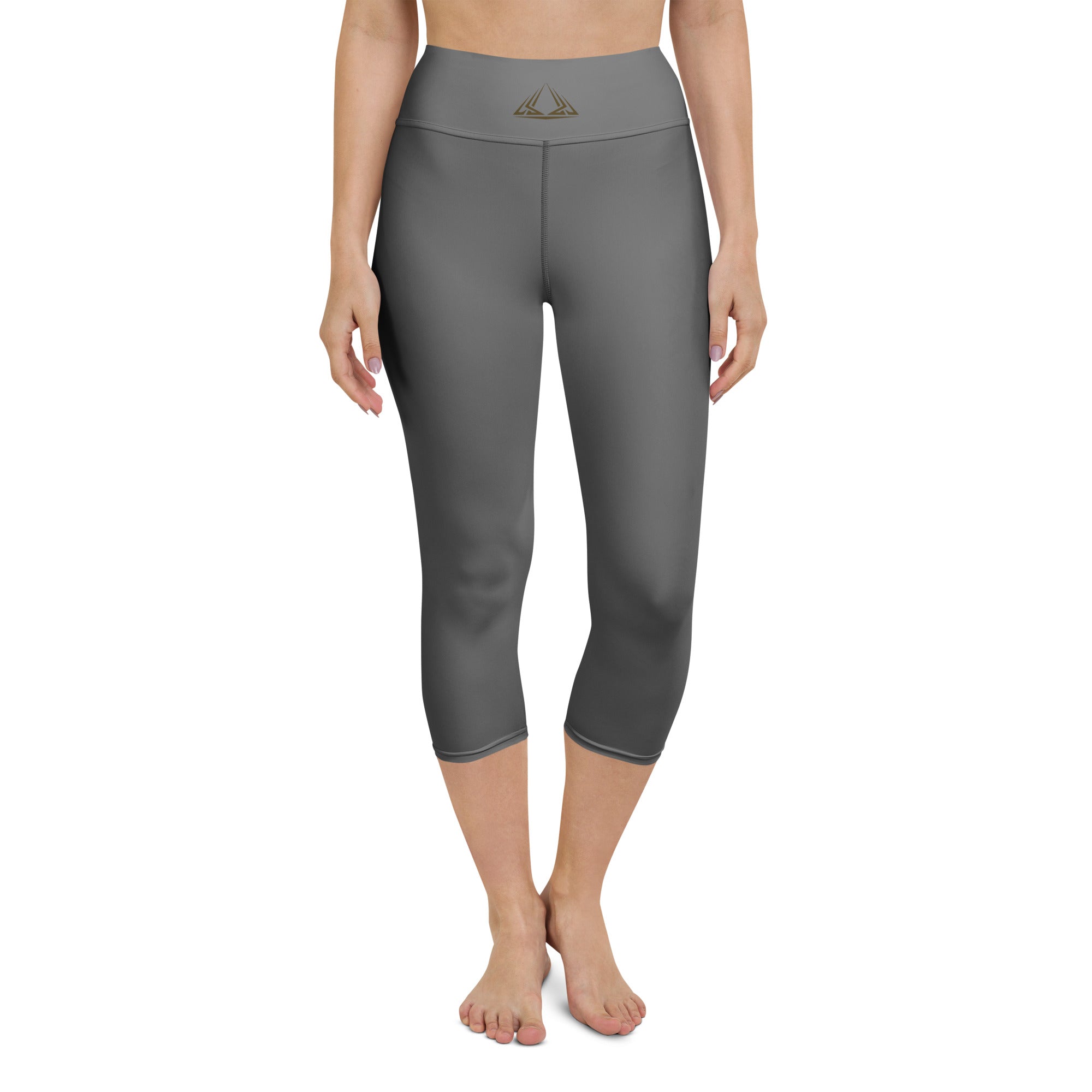 PHUNKYN High Waist Yoga Capri Leggings (Grey) | Leggings Leggings from PHUNKYN