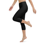 PHUNKYN High Waist Yoga Capri Leggings (Black) | Leggings Leggings from PHUNKYN