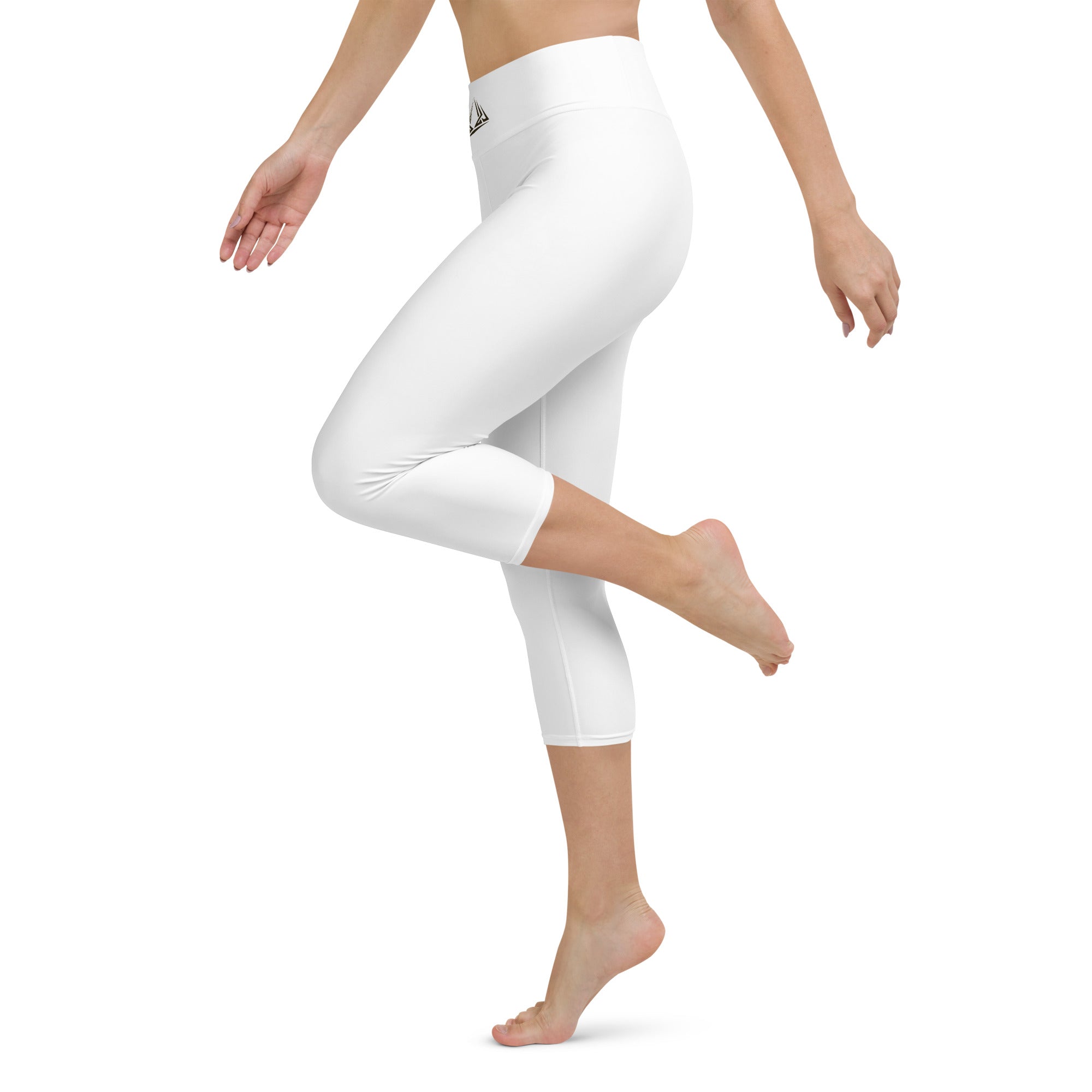 PHUNKYN High Waist Yoga Capri Leggings (White) | Leggings Leggings from PHUNKYN
