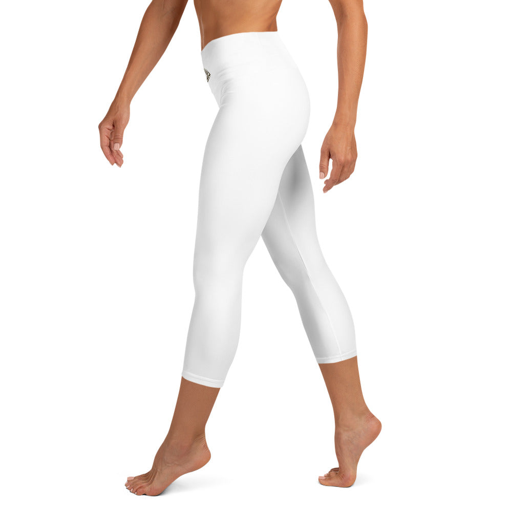 PHUNKYN High Waist Yoga Capri Leggings (White) | Leggings Leggings from PHUNKYN