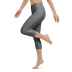 PHUNKYN High Waist Yoga Capri Leggings (Grey) | Leggings Leggings from PHUNKYN