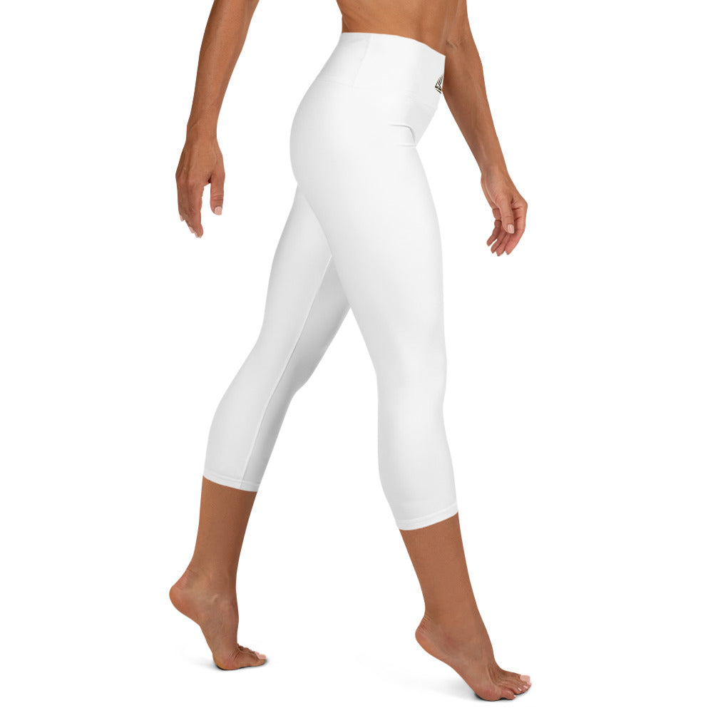 PHUNKYN High Waist Yoga Capri Leggings (White) | Leggings Leggings from PHUNKYN