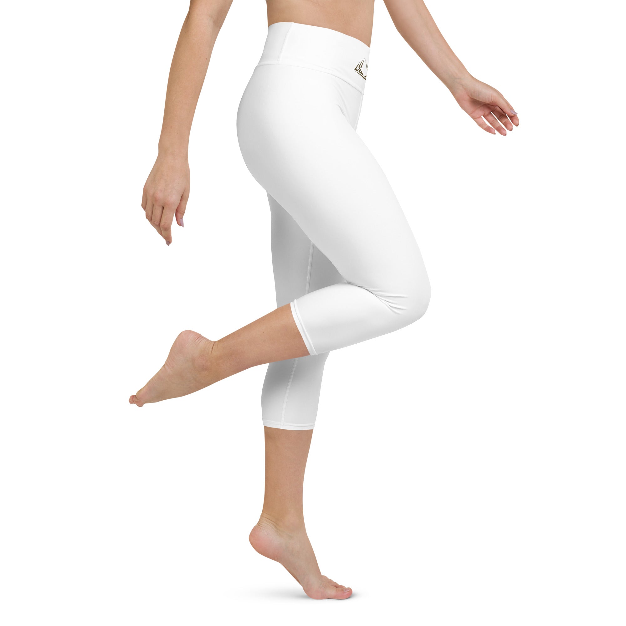 PHUNKYN High Waist Yoga Capri Leggings (White) | Leggings Leggings from PHUNKYN