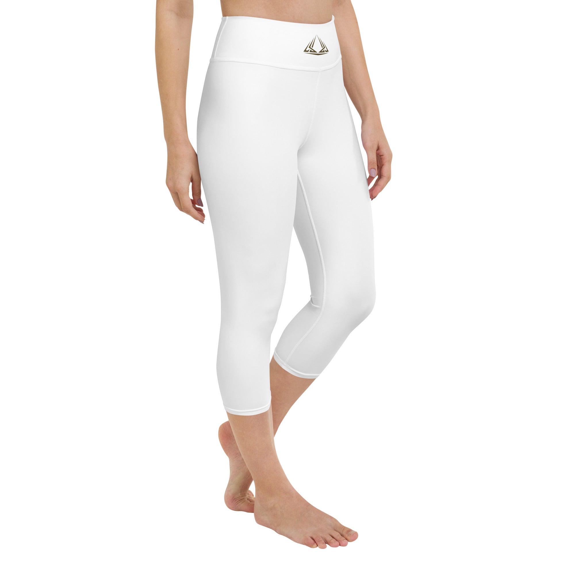 PHUNKYN High Waist Yoga Capri Leggings (White) | Leggings Leggings from PHUNKYN