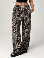 Leopard Wide Leg Pants with Pockets | Wide Leg Pants from PHUNKYN