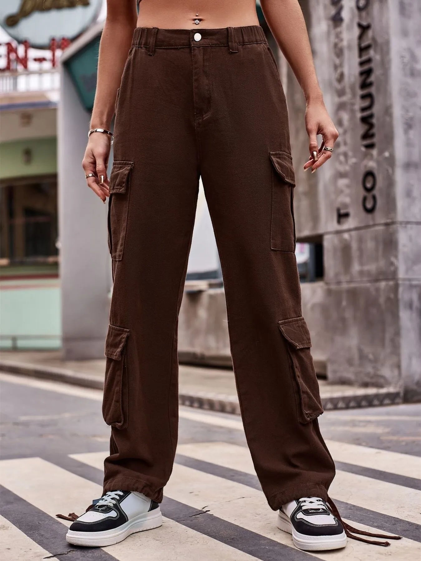 Casual Wide Leg Cargo Jeans | Jeans Cargo Pants from PHUNKYN