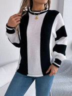 Color Block Round Neck Sweater | Sweaters Sweater from PHUNKYN