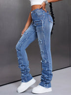 Women's Distressed Slim Fit Jeans | Jeans Slim Fit Jeams from PHUNKYN