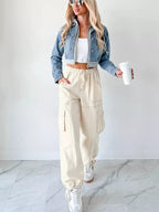 Distressed Zip Up Cropped Hooded Denim Jacket | Jacket from PHUNKYN