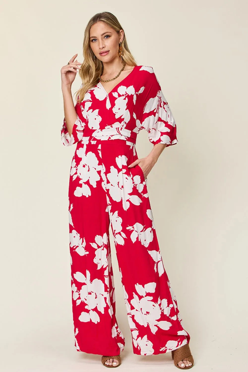 Printed Tie Back Wide Leg Jumpsuit | One-Pieces Jumpsuit from PHUNKYN