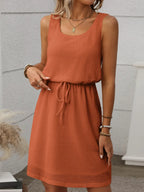 Waffle-Knit Drawstring Mini Tank Dress | Dresses Dress from PHUNKYN