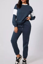 Drop Shoulder Loose Sweatshirt and Joggers Active Set | Outfit Sets Top and Pants Set from PHUNKYN