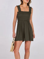 Smocked Square Neck Sleeveless Romper Dresses Romper PHUNKYN