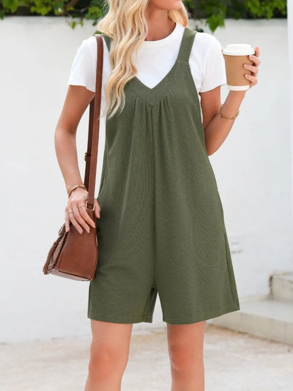 V-Neck Wide Strap Romper | One-Pieces Romper from PHUNKYN