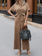 Short Sleeve Wide Leg Jumpsuit One-Pieces Jumpsuit PHUNKYN