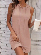 Drawstring Casual Sleeveless Hooded Mini Dress | Dresses Mini Dress from PHUNKYN