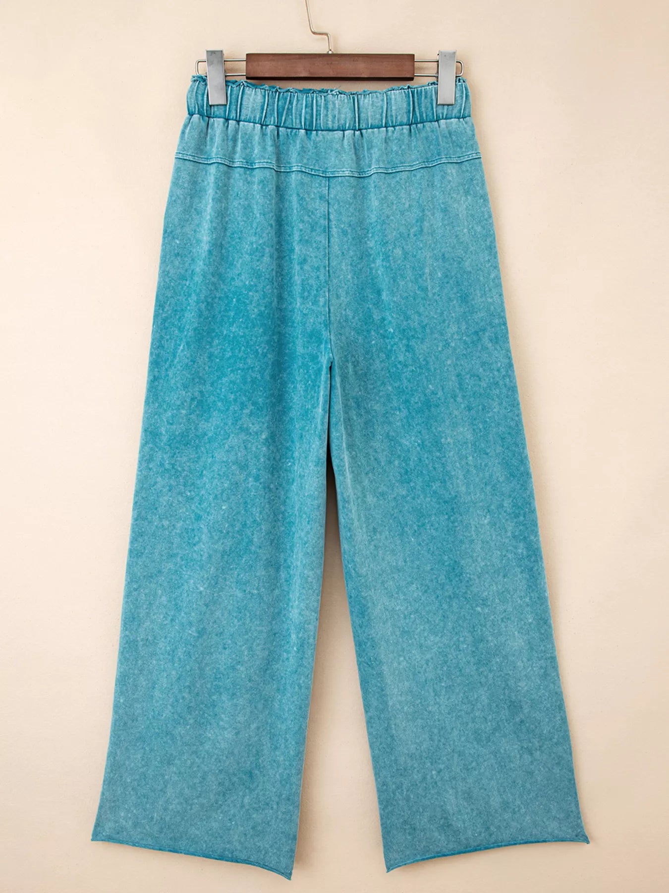 Mineral Wash High Waist Patched Pocket Pants | Trousers Wide Leg Pants from PHUNKYN