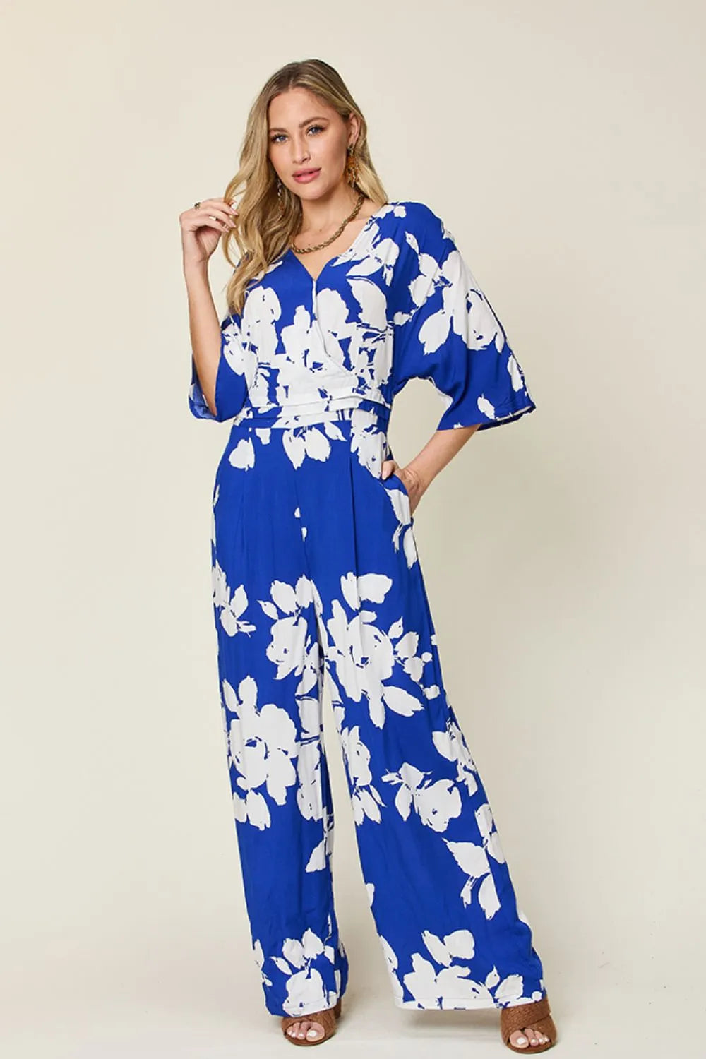 Printed Tie Back Wide Leg Jumpsuit | One-Pieces Jumpsuit from PHUNKYN