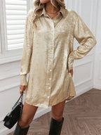 Button Up Long Sleeve Shirt Dress | Dresses Shirt Dress from PHUNKYN