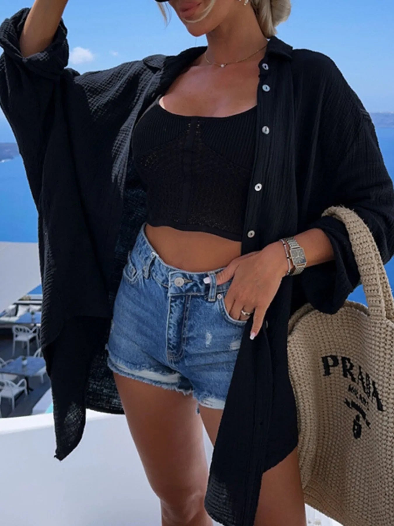 Evil Eye Embroidered Oversized Shirt | Shirts Oversize Shirt from PHUNKYN