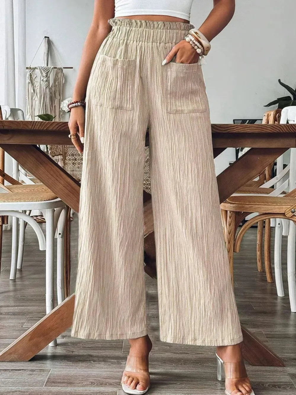 High Waist Wide Leg Pants | Trousers Wide Leg Pants from PHUNKYN