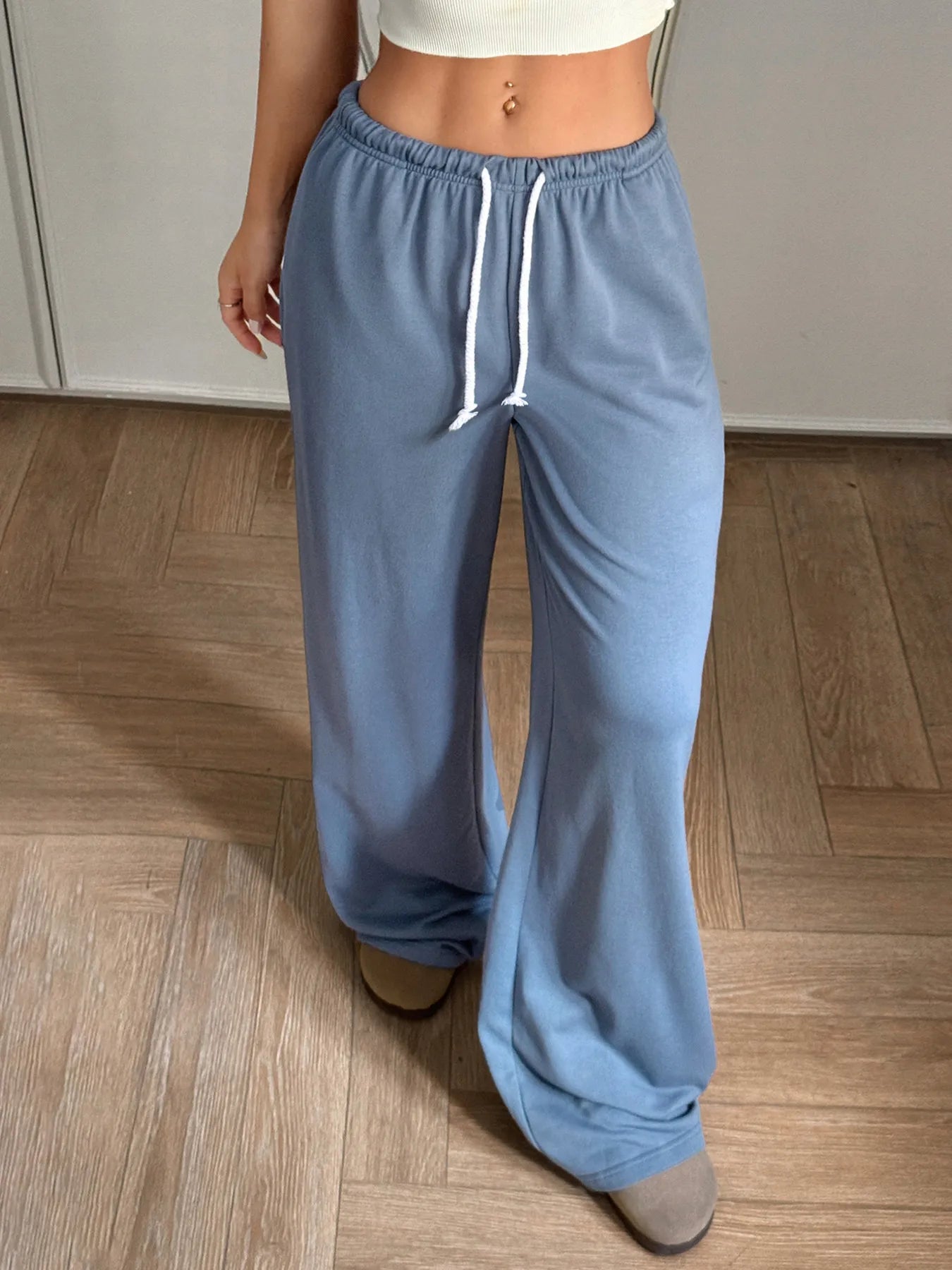 Drawstring Wide Leg Pants | Joggers Wide Leg Pants from PHUNKYN