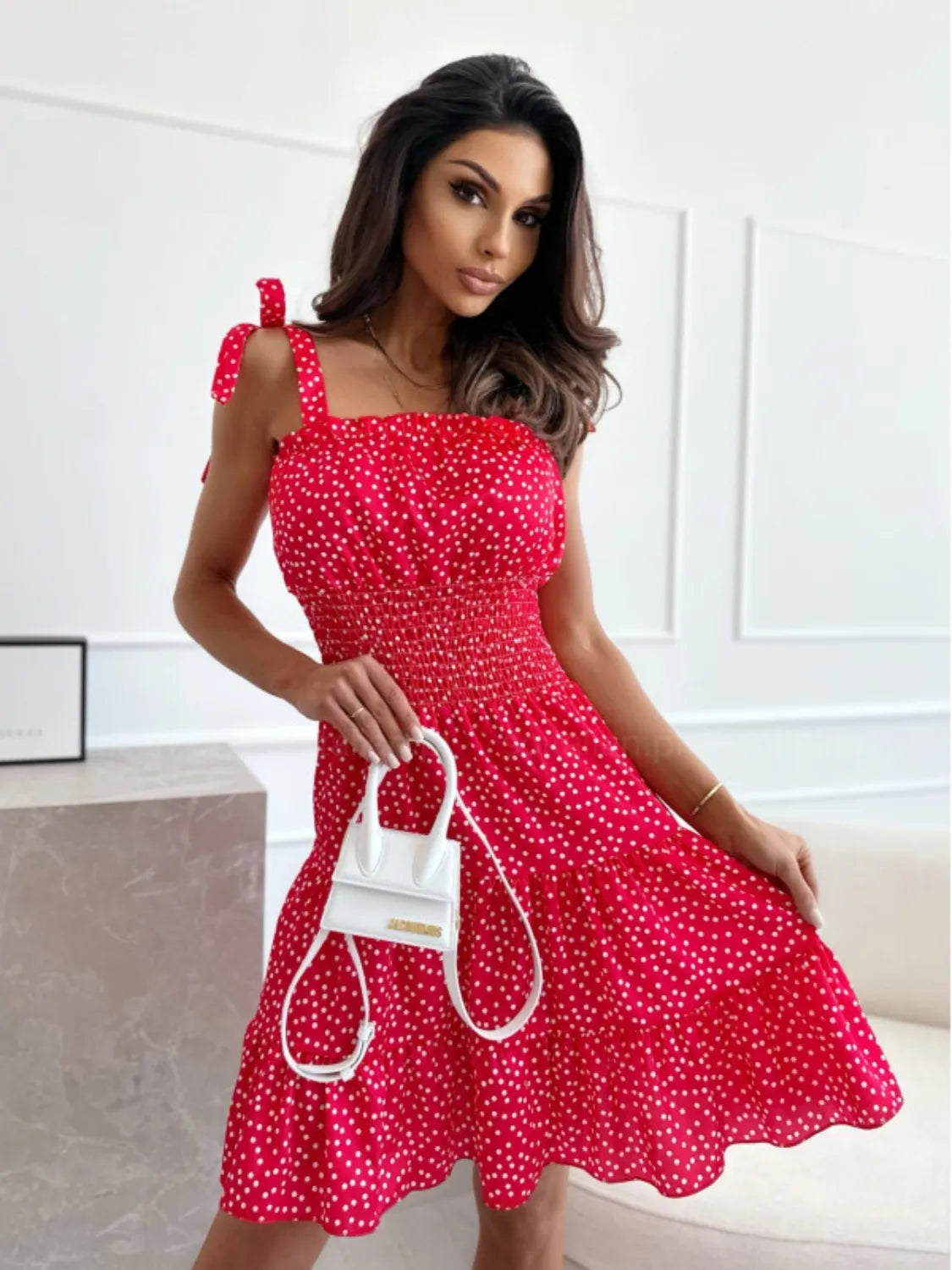 Polka Dot Square Neck Mini Cami Dress | Dresses Cami Dress from PHUNKYN