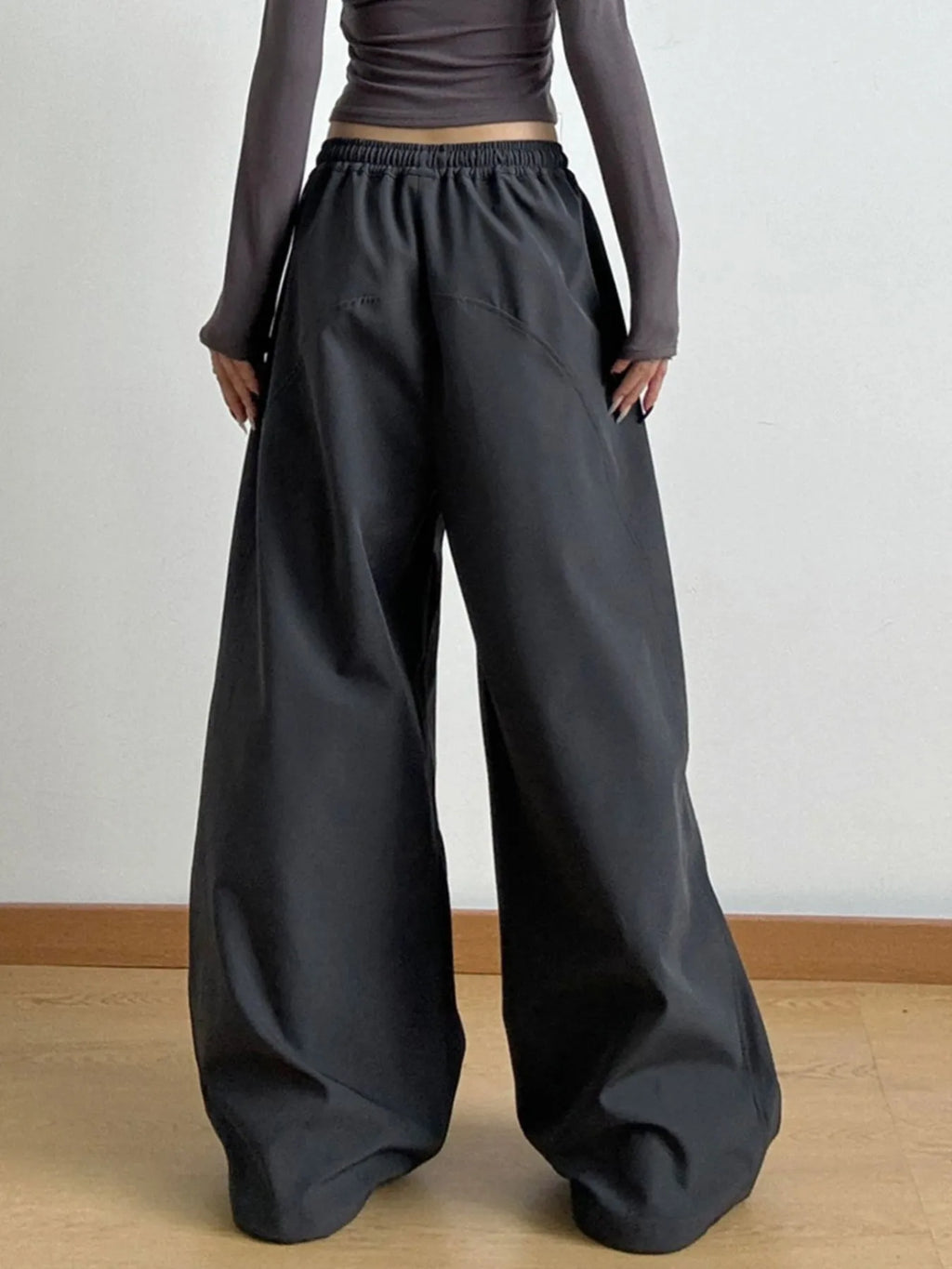 Wide Leg Pants with Drawstring Waist | Trousers Wide Leg Pants from PHUNKYN