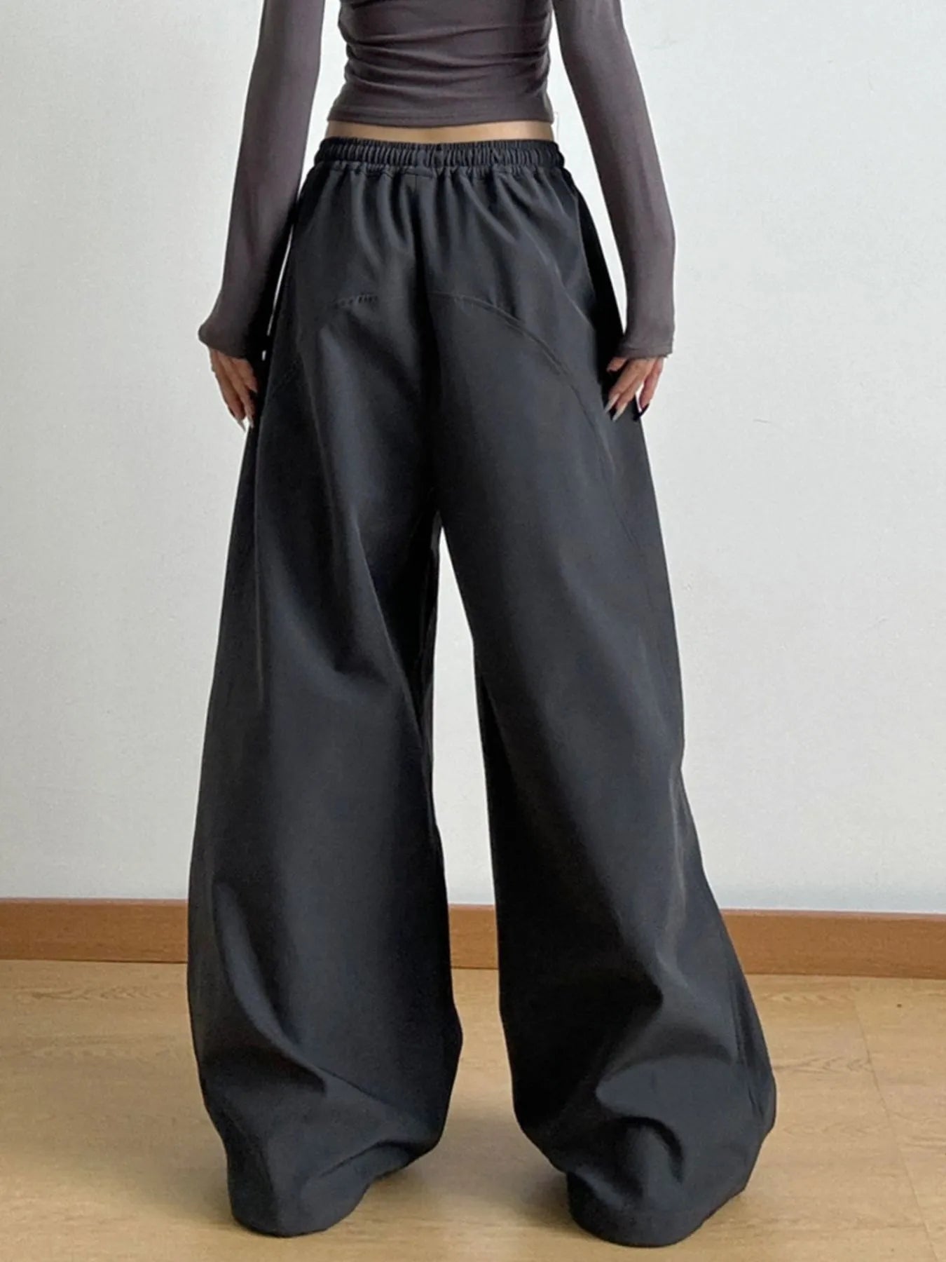 Wide Leg Pants with Drawstring Waist | Trousers Wide Leg Pants from PHUNKYN